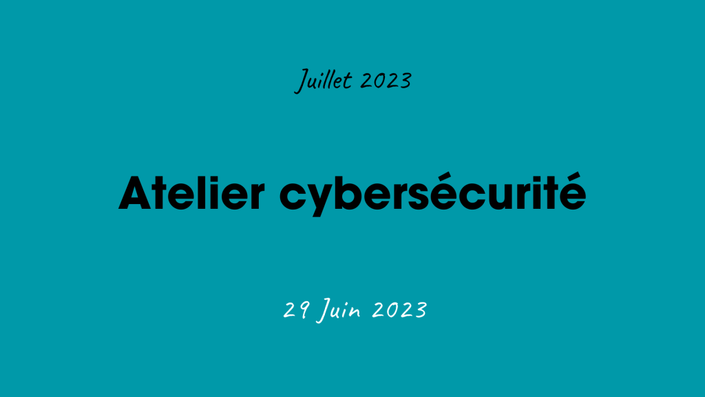 ANGERS-LE MANS- ATELIER CYBERSECURITE