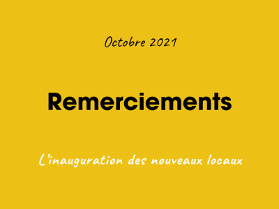 ANGERS-LE MANS- INAUGURATION DES LOCAUX-REMERCIEMENTS